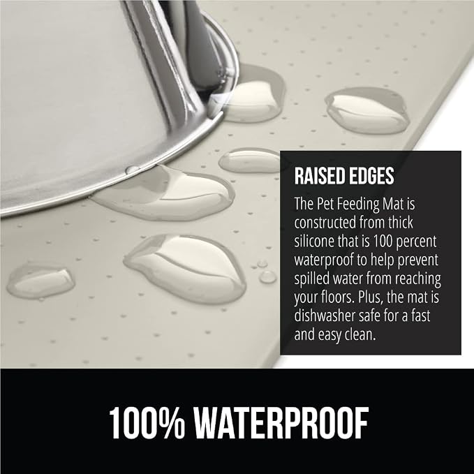 GORILLA GRIP 100% Waterproof Raised Edge BPA Free Silicone Pet Feeding Mat - Image 3