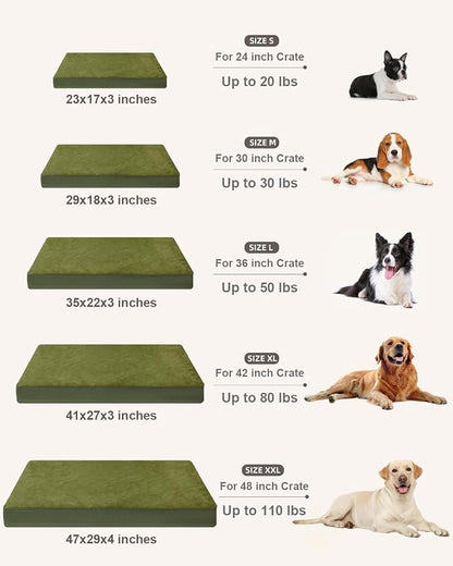 KSIIA Orthopedic Dog Bed Crate Waterproof Pet Mats - Image 6