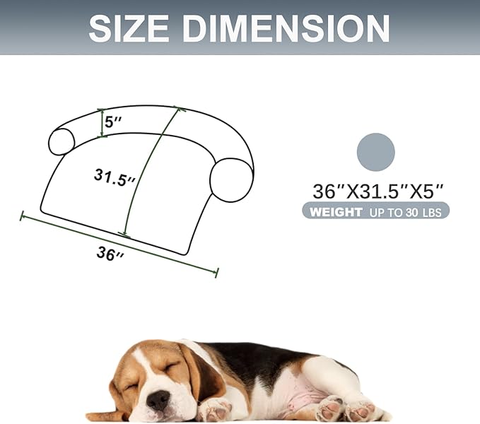 Tinaco Calming Dogs/Cats Bed Mats, Dog Pad Washable Removable Couch Cover - Image 2
