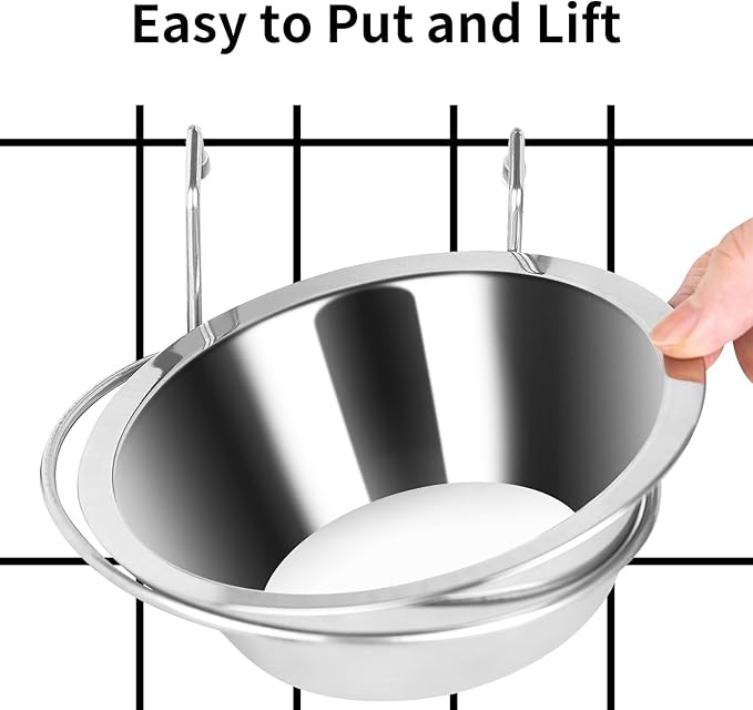 2PCS Kennel Water Bowl Hanging, Stainless Steel Puppy Bowls - Image 5