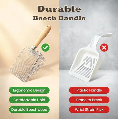 2 Pack Metal Cat Litter Scoops, Heavy-Duty Kitty Scooper - Image 7