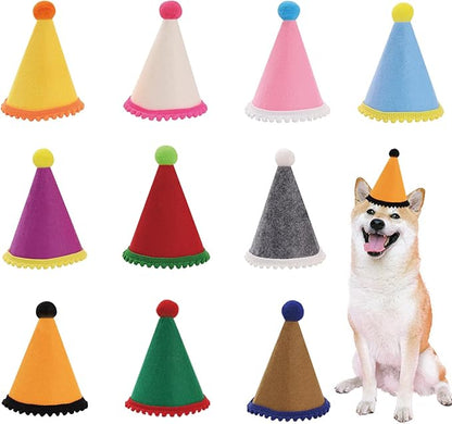 10 Pcs Dog Birthday Hat Set for Small Medium Dogs Cat Puppies, Mini Party Hat by Cellcacn