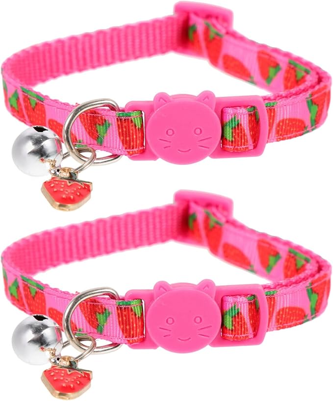 Mipcase Strawberry Printing Cat Collar by Mipcase