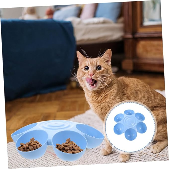 Toyvian Multi-Grid Floral Pet Feeding Bowl - Image 7