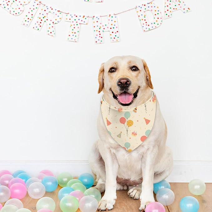Happy Birthday Dog Bandanas, Double Sided Adjustable Birthday Party Pet - Image 5