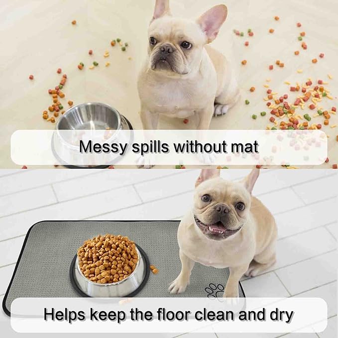 SINLAND Microfiber Pet Bowl Mat Dog Cats Feeding Mats - Image 5