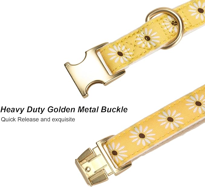 Woven Dog Collar with Metal Buckle Adjustable Jacquard Retro Dog Collars - Image 3