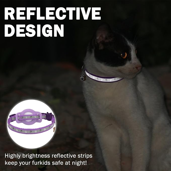 Airtag Cat Collar Breakaway, Reflective Kitten Collar - Image 4