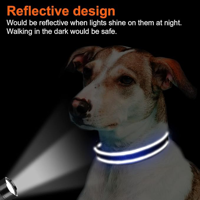 Joytale Reflective Dog Collar, Soft Neoprene Padded, Metal D-Ring, Nylon Pet - Image 5