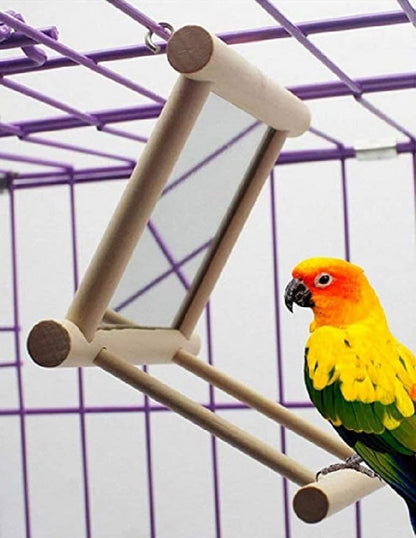 Birds Mirror for Cage, Parrot Hanging Swing - Image 3
