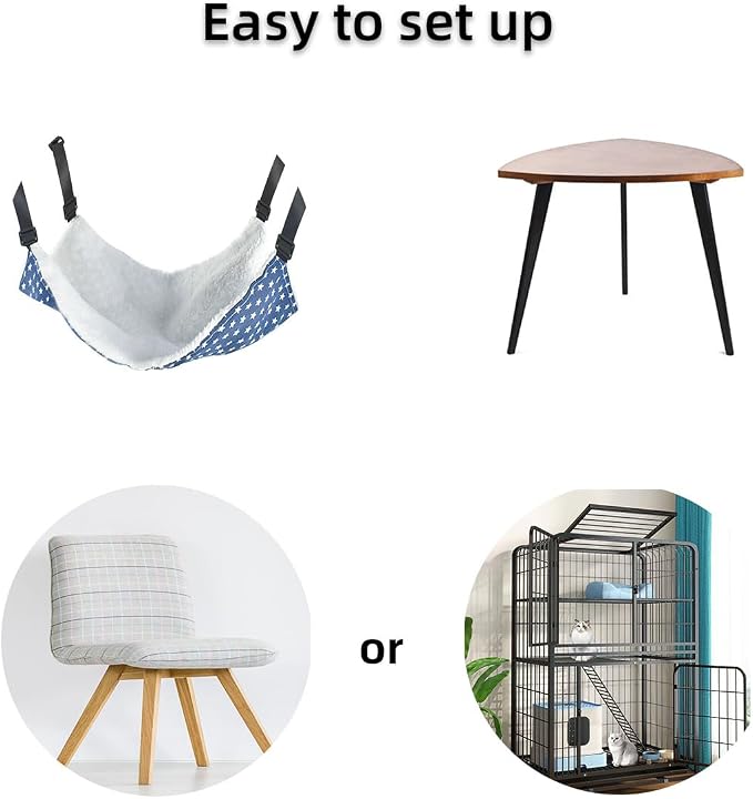 Pet Hammock for Cage Reversible Cat Hanging Hammock Soft Hanging Bed for Ferret - Image 2