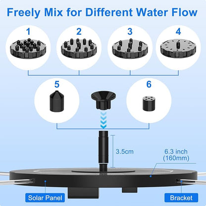 2.5W Solar Bird Bath Fountain Pump, Solar Fountains, Solar Powered Water - Image 5