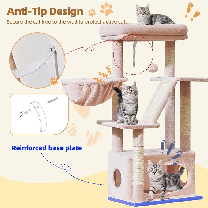 Taoqimiao Cat Tree, 38.5-Inch Cat Tower - Image 6