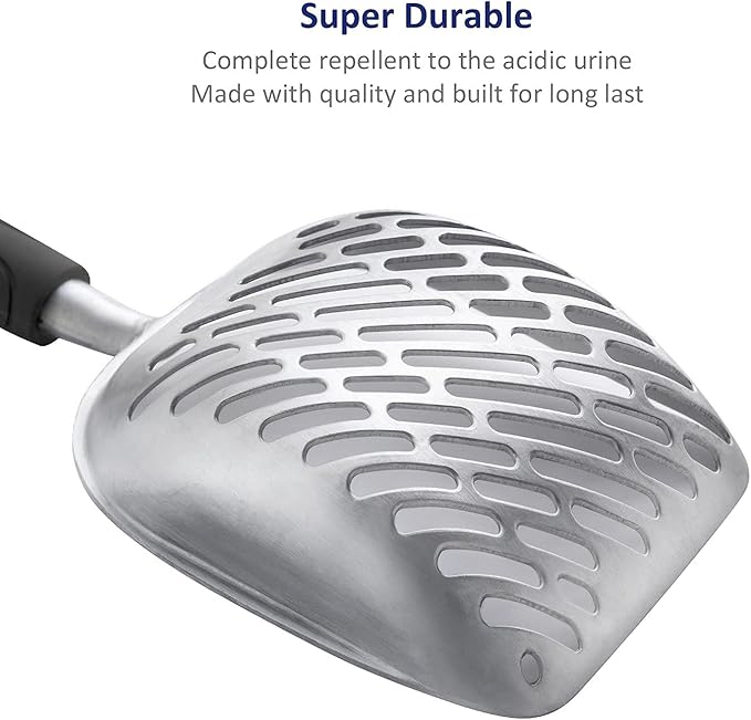 WePet Cat Litter Scoop, Aluminum Alloy Sifter, Kitty Metal Scooper, Deep Shovel - Image 5