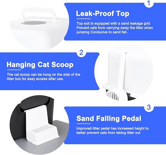 Sfozstra Cat Litter Box with Lid, Fully Enclosed Splash-Proof and Leak-Proof - Image 4