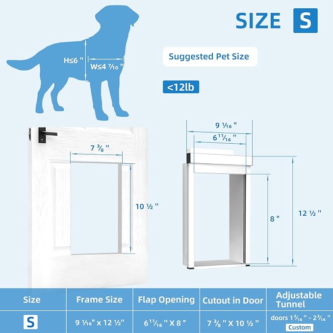Automatic Dog Door with Doorbell Activation, 2-Flap Electronic Smart Pet Door - Image 3