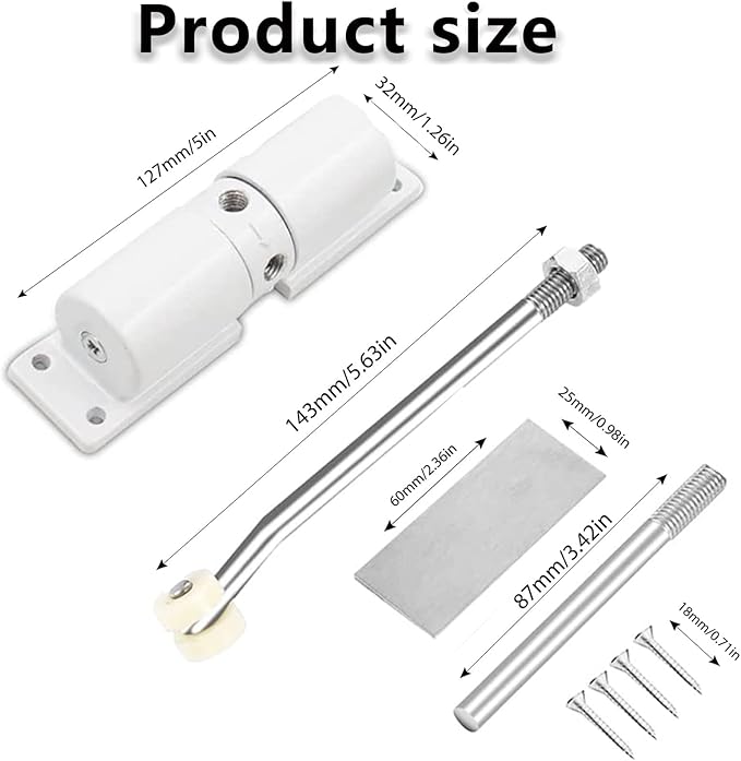 Automatic Door Closer, Zinc Alloy Safety Spring Door Closer Adjustable 30 kg - Image 2