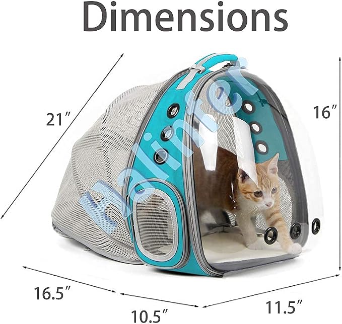 Back Expandable Cat Backpack Carrier, Fit up to 12 lbs, Space Capsule Bubble - Image 2