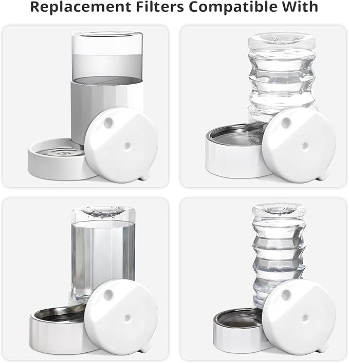 8Pcs Gravity Pet Water Fountain Filters, Automatic Pet Waterer Replacement - Image 2