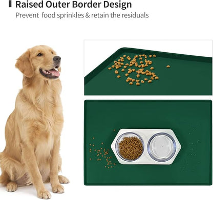Dog Food Mat, Silicone Waterproof Food Tray, Non Slip Pet Bowl Mats Placemat - Image 3