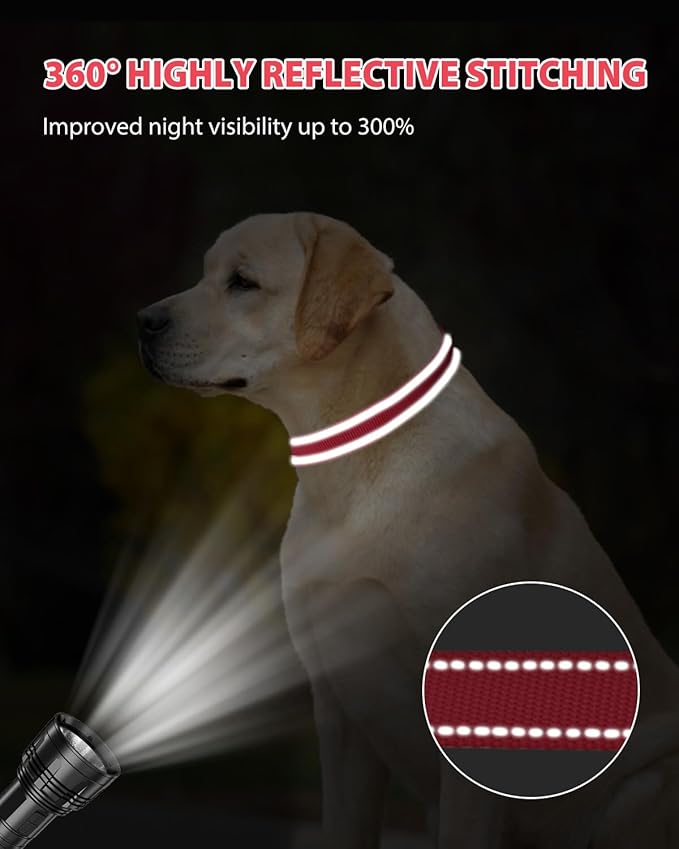 Joytale Reflective Dog Collar, Adjustable Nylon Pet Collar - Image 5
