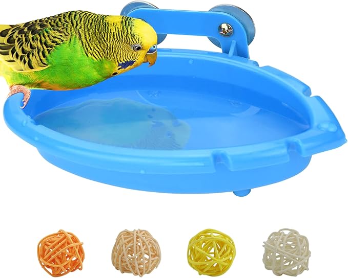 Mygeromon Bird Bath for Cage-Small Tub Bowl for Hang Inside Cage Birdbath by Mygeromon