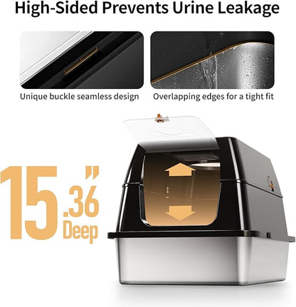 XL Stainless Steel Cat Litter Box - Image 7