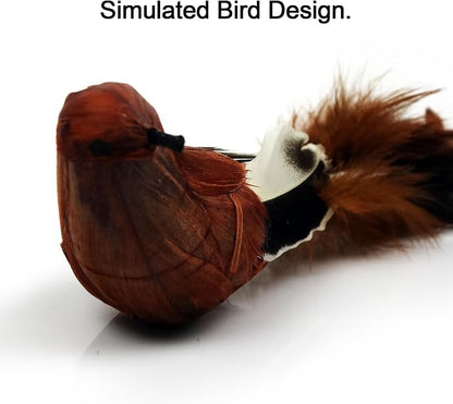 TTcat 2 Pcs Real Feather Cat Bird Toys Realistic Simulation Bird Cat Toys - Image 4