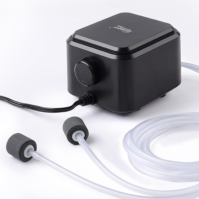 hygger Quiet <30dB Aquarium Air Pump, Adjustable Low Decibel Oxygen Fish Tank by hygger