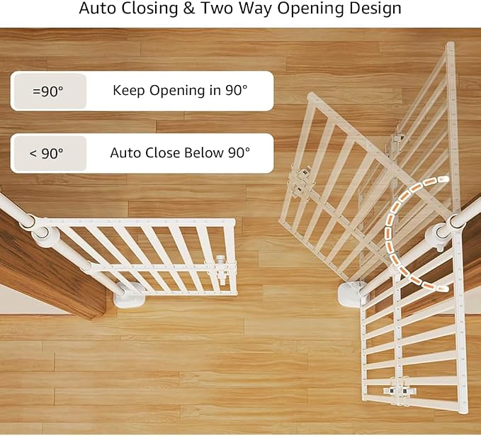unipaws 75" High Extra Tall Cat Gate, Auto Closing and No Drilling Safety Gate - Image 4