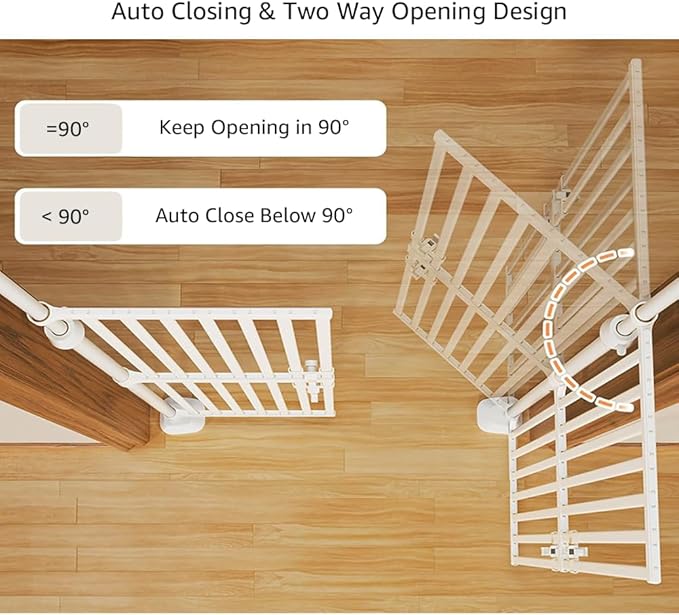 unipaws 75" High Extra Tall Cat Gate, Auto Closing and No Drilling Safety Gate - Image 4