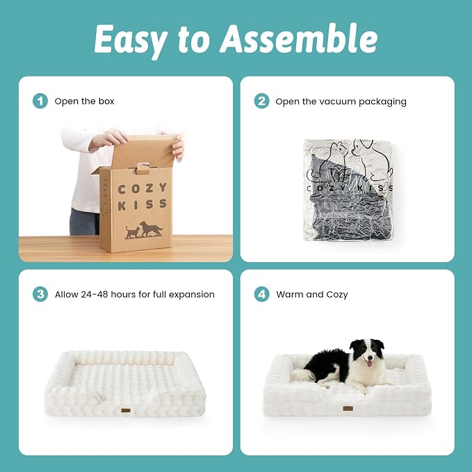 Orthopedic Dog Bed for Extra Large Dog, Soft and Warm Faux Fur Sofa for Giant - Image 7