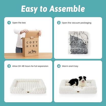 Orthopedic Dog Bed for Medium Small Size Dog, Soft and Warm Faux Fur Sofa for - Image 8