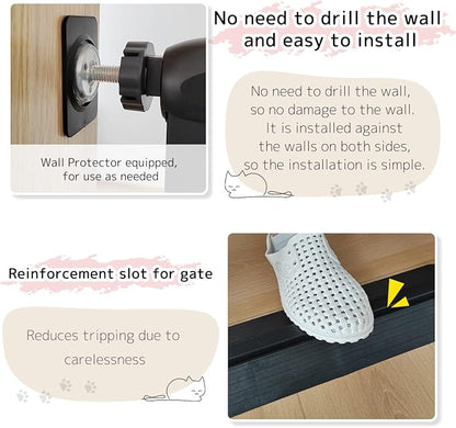 Lumizone Extra Tall Cat Gate 61.02" High Pressure Mounted Extra Wide - Image 6