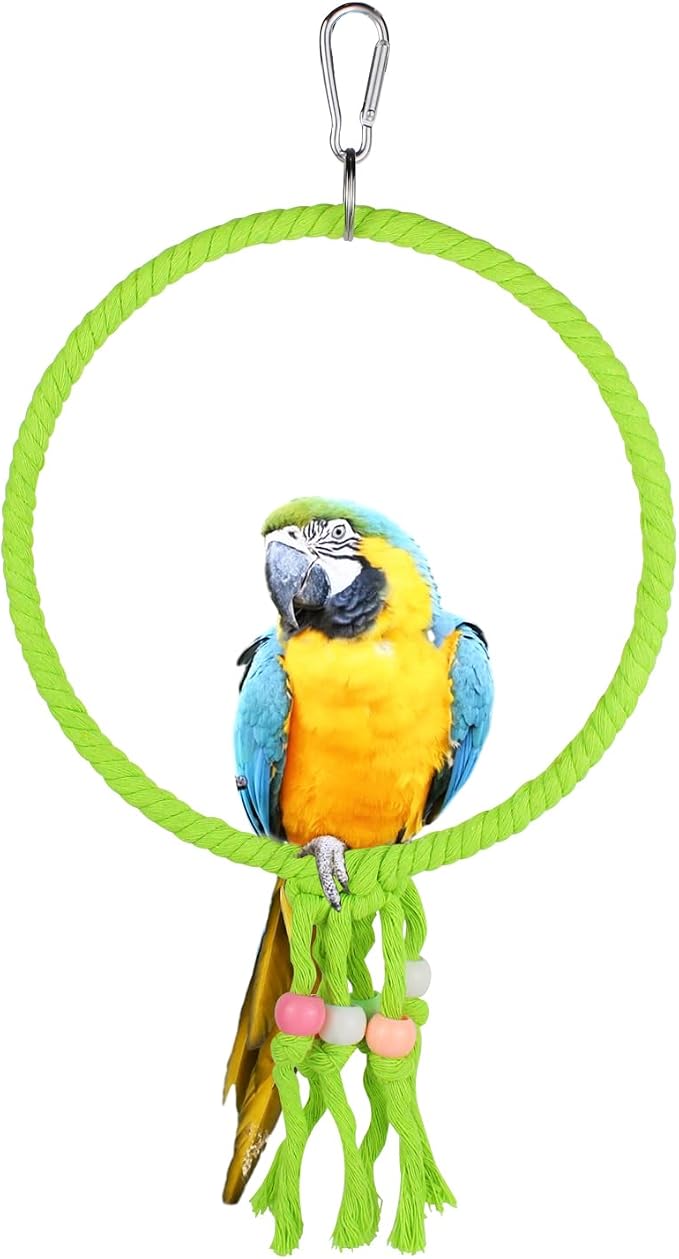 Bird Swing, 20 CM Diameter Hanging Parrot Swing by LuckyOpt