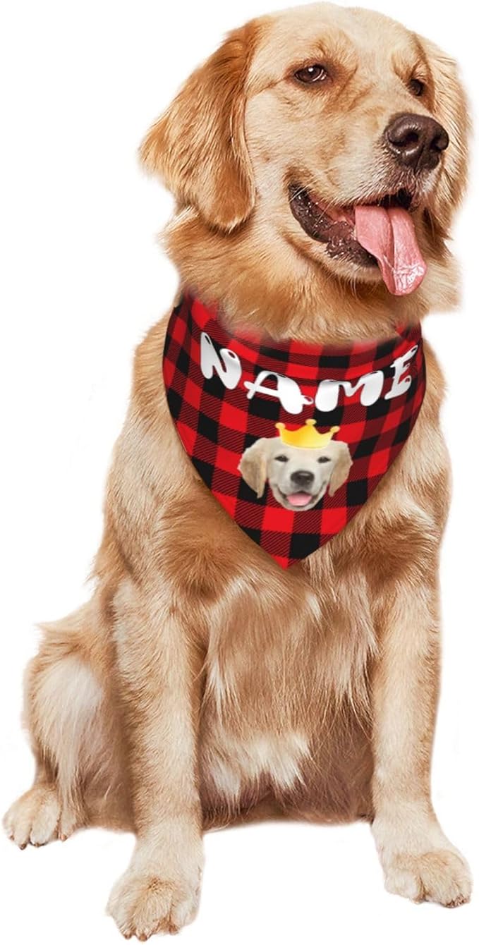 Custom Dog Bandana Add Your Text Photo Name Personalized Neckwear Bandanas Soft - Image 4