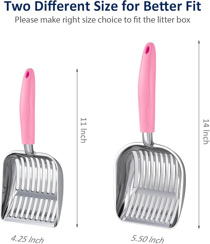 WePet Cat Litter Scoop, Aluminum Alloy Sifter, Kitty Metal Scooper, Deep Shovel - Image 2