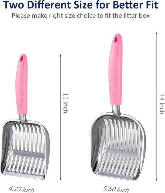 WePet Cat Litter Scoop, Aluminum Alloy Sifter, Kitty Metal Scooper, Deep Shovel - Image 2