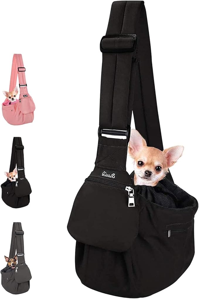 Lukovee Dog Sling Carrier, Hard Bottom Support & Adjustable Soft Padded by Lukovee