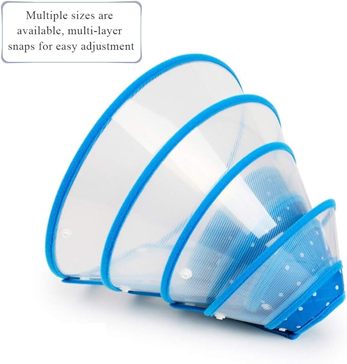 Pet Cone Recovery Dog Cone Adjustable Dog Collar Clear Padded Collar - Image 5