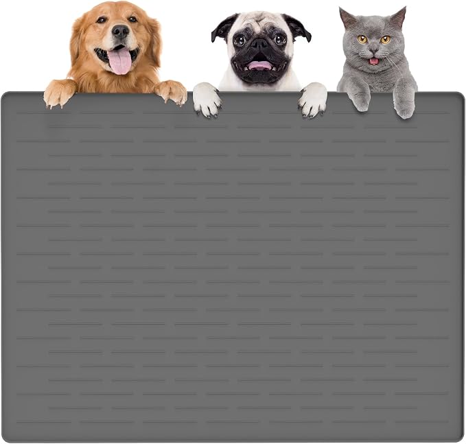 Largest Dog Food Mat, 39.5"x29.5" Silicone Dog and Cat Mat by Goldleaf