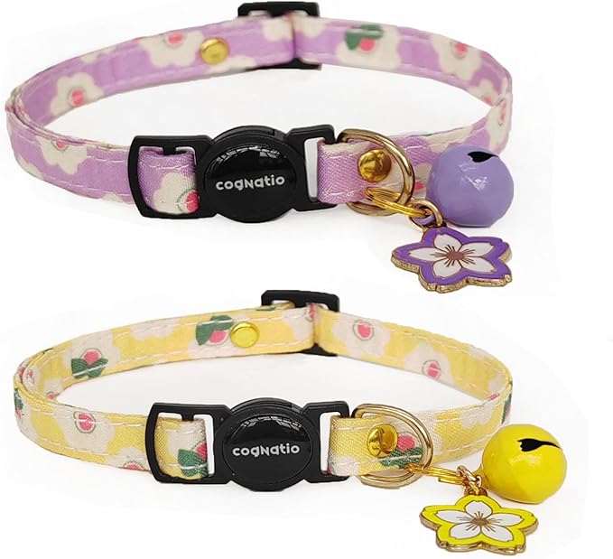 2 Pack Cotton Breakaway cat Collars by Cognatio