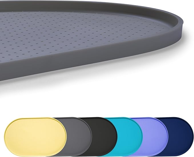 100% Waterproof 1.0" Raised Edge BPA Free Silicone Dog Food Mat, Pet Cat by Yacee