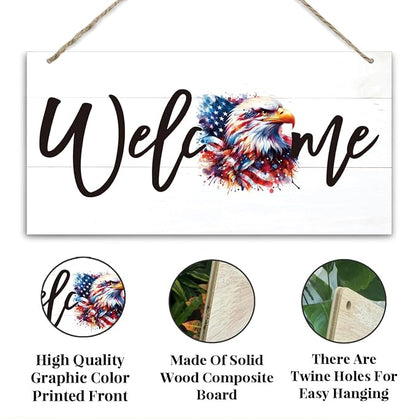 Welcome Sign for Front Door, Welcome Decor Wooden Hanging Sign for Wall Decor - Image 3