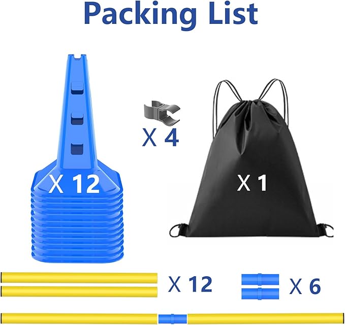 Dog Agility Hurdle Cone Set, Adjustable Height Dog Agility Course - Image 6