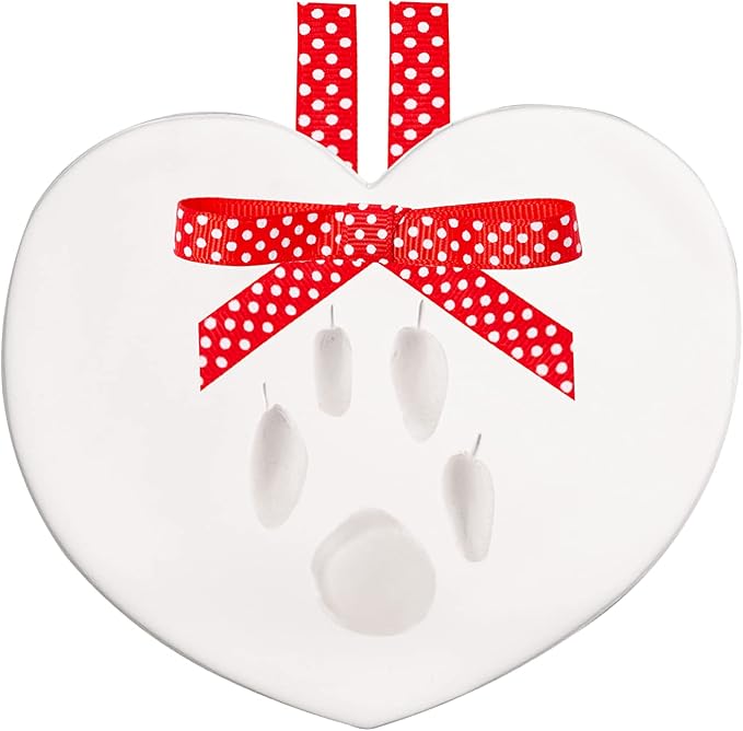 Pearhead Pet Paw Print Valentine’s Ornament Kit – Heart-Shaped Clay Pawprint by Pearhead
