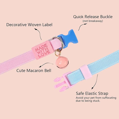 Elastic Cat Collar 2 Pack of Safety Quick Release Cat Collars - Image 2