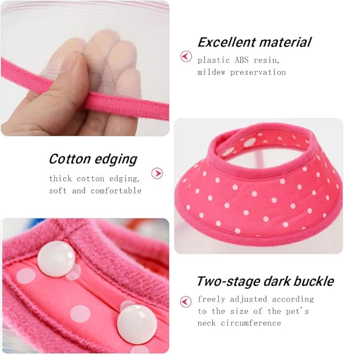 Andiker Pet Cone Recovery Dog Cone Adjustable Dog Collar Clear Padded Collar - Image 3