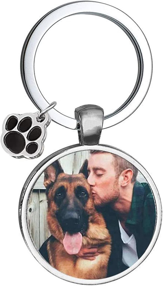 Custom Pet Photo Keychain Personalized Photo Pawprint Dog Tag Keychain Engraved by Eletizy