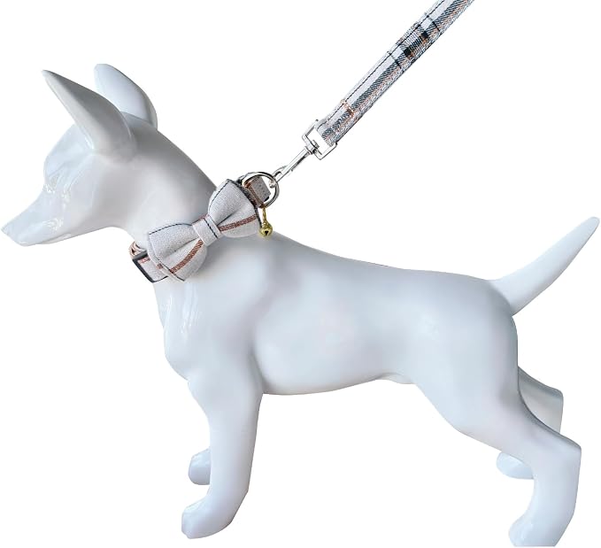 Yizepet Dog Collar and Leash Set-Plaid Puppy Collar - Image 5